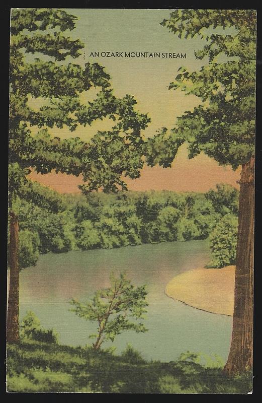 Ozark Mountain Stream Vintage Unused Postcard