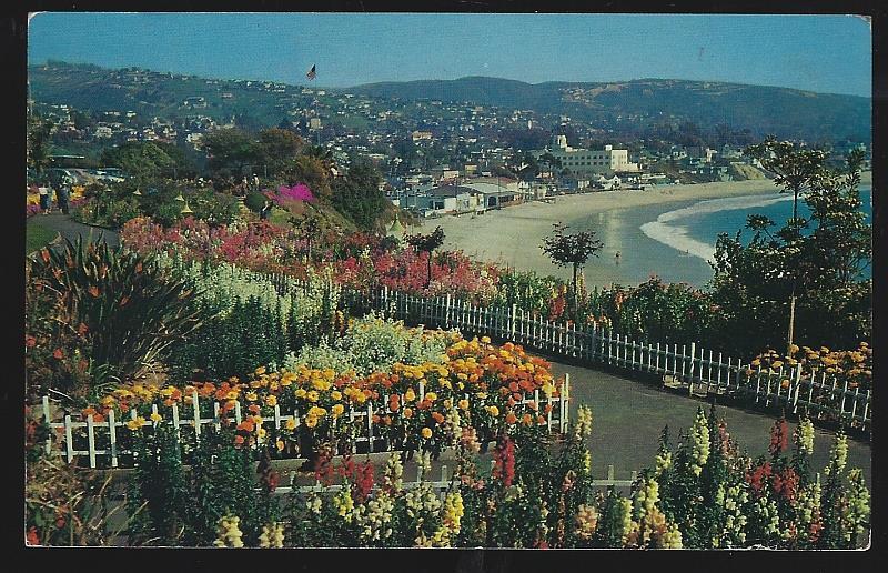 Laguna Beach California Heisler Park Victor Hugo Inn Vintage Postcard 1968