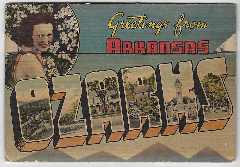 Arkansas Ozarks the Land of a Million Smiles Vintage Souvenir Postcard Folder