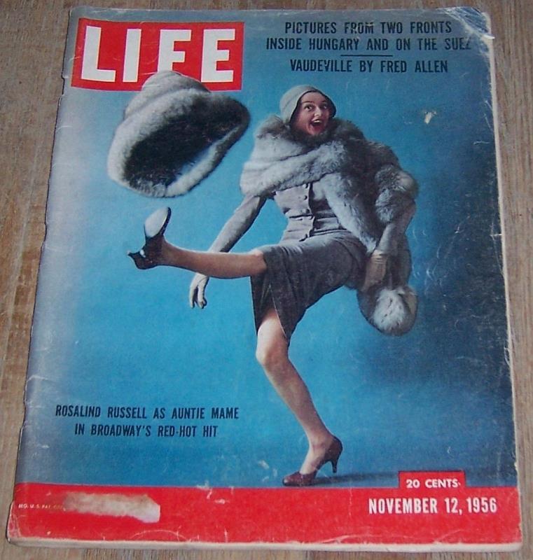 Life Magazine November 12, 1956 Rosalind Russell Auntie Mame Peyton Place Paris
