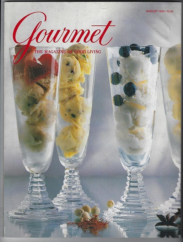 Gourmet Magazine August 1993 Ice Creams Corn Salzburg Adirondacks Picnic