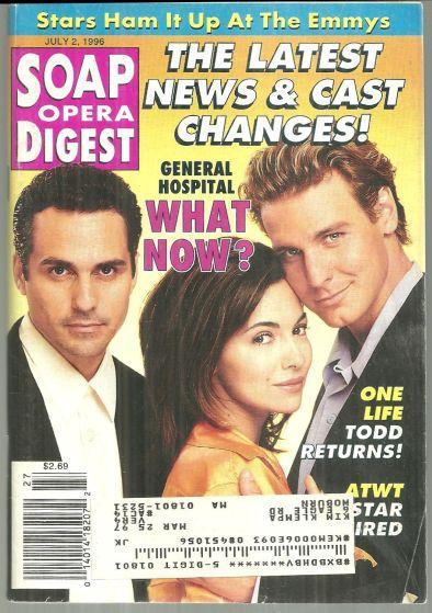 Soap Opera Digest July 2, 1996 Sonny, Brenda and Jax From General Hospital