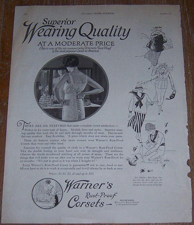 1921 Ladies Home Journal Warner's Rust Proof Corsets Magazine Advertisement