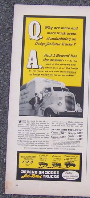 1941 Dodge Job Related Trucks Magazine Advertisment