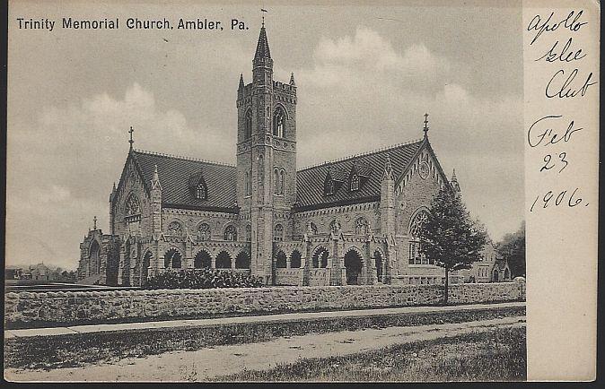 Vintage Undivided Postcard Trinity Memorial Church, Ambler, Pennsylvania 1906