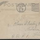 Vintage Merry Christmas Postcard Santa Claus Down the Chimney with Toys 1927