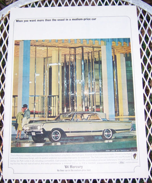 1963 Mercury Park Lane Automobile Magazine Advertisment