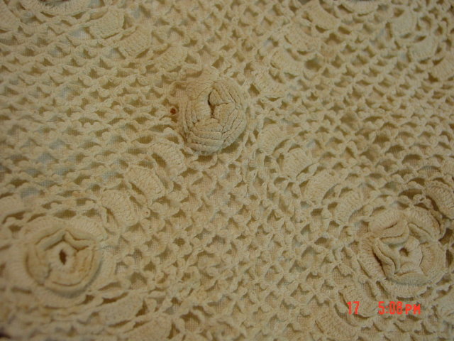 Antique Victorian Ivory Cotton Tatted Crocheted Drawstring Purse