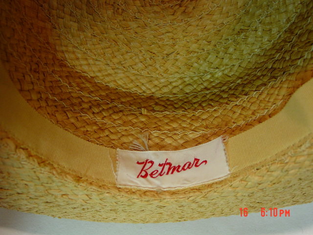 Vintage Ladies Panama Straw Betmar  Hat 