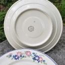 Vintage Shenango Restaurant Plate Set/4 Flowers/Blue Line 1970s-80s 9.5