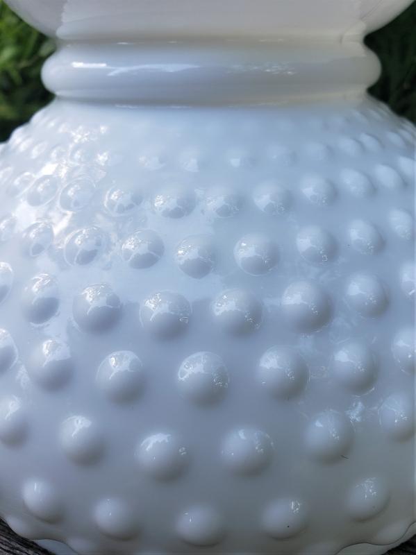 Vintage Milk Glass Hobnail Shade Student-Style 6