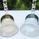 Vintage Twisted Stem Glass Pair Blue/Smoke 1940s-60s Italy