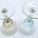 Vintage Twisted Stem Glass Pair Blue/Smoke 1940s-60s Italy