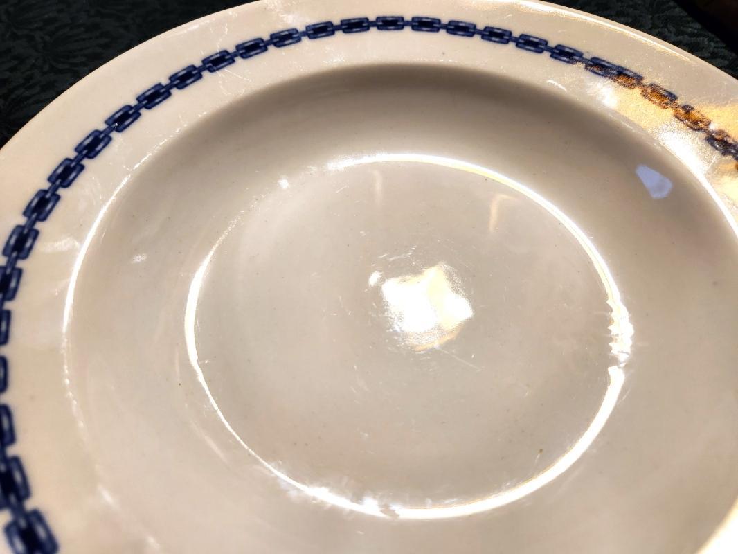 Vintage Maddock/Lamberton BLUE CHAIN NAVY WARDROOM Soup Bowl Restaurant Ca.1900 RARE!