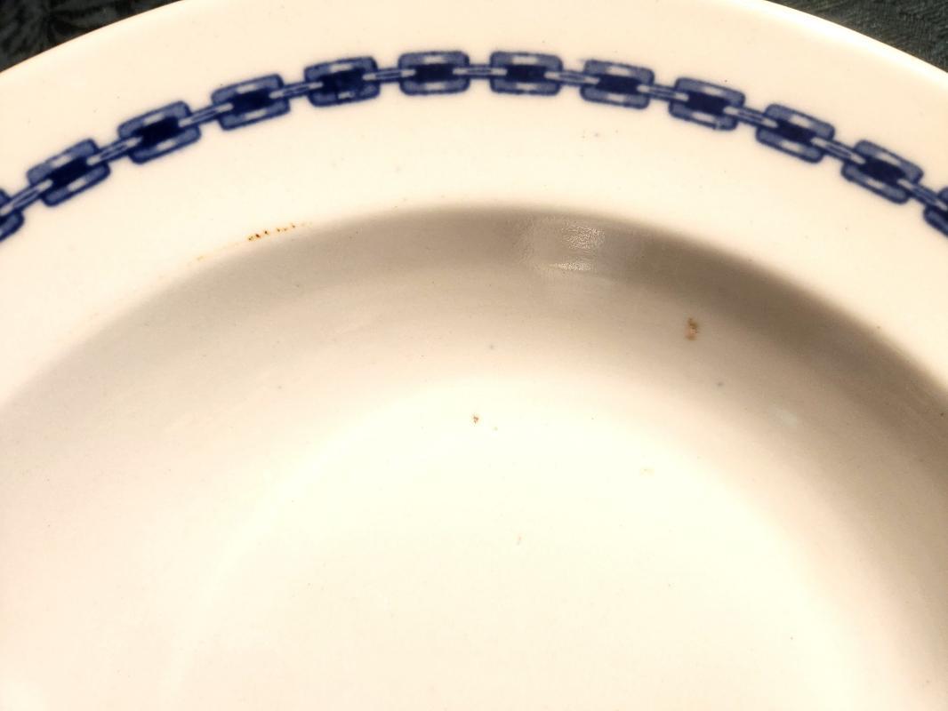 Vintage Maddock/Lamberton BLUE CHAIN NAVY WARDROOM Soup Bowl Restaurant Ca.1900 RARE!