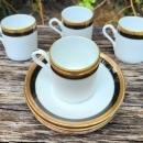 Vintage Richard Ginori PALERMO Demitasse Cup/Saucer Set/4 Black/Gold