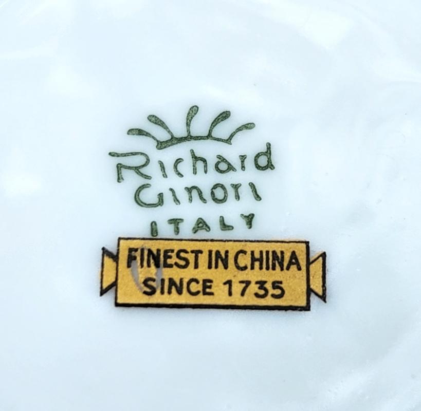 Vintage Richard Ginori PALERMO Demitasse Cup/Saucer Set/4 Black/Gold