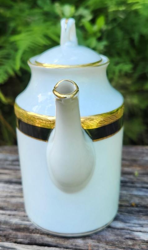 Vintage Richard Ginori PALERMO Demitasse Mini Coffee Pot Black/Gold