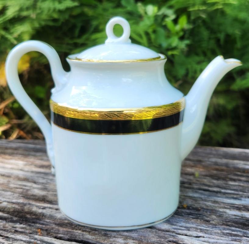 Vintage Richard Ginori PALERMO Demitasse Mini Coffee Pot Black/Gold