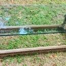 Vintage Italian Carved Wood Coffee Table w/Glass Top