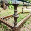 Vintage Italian Carved Wood Coffee Table w/Glass Top