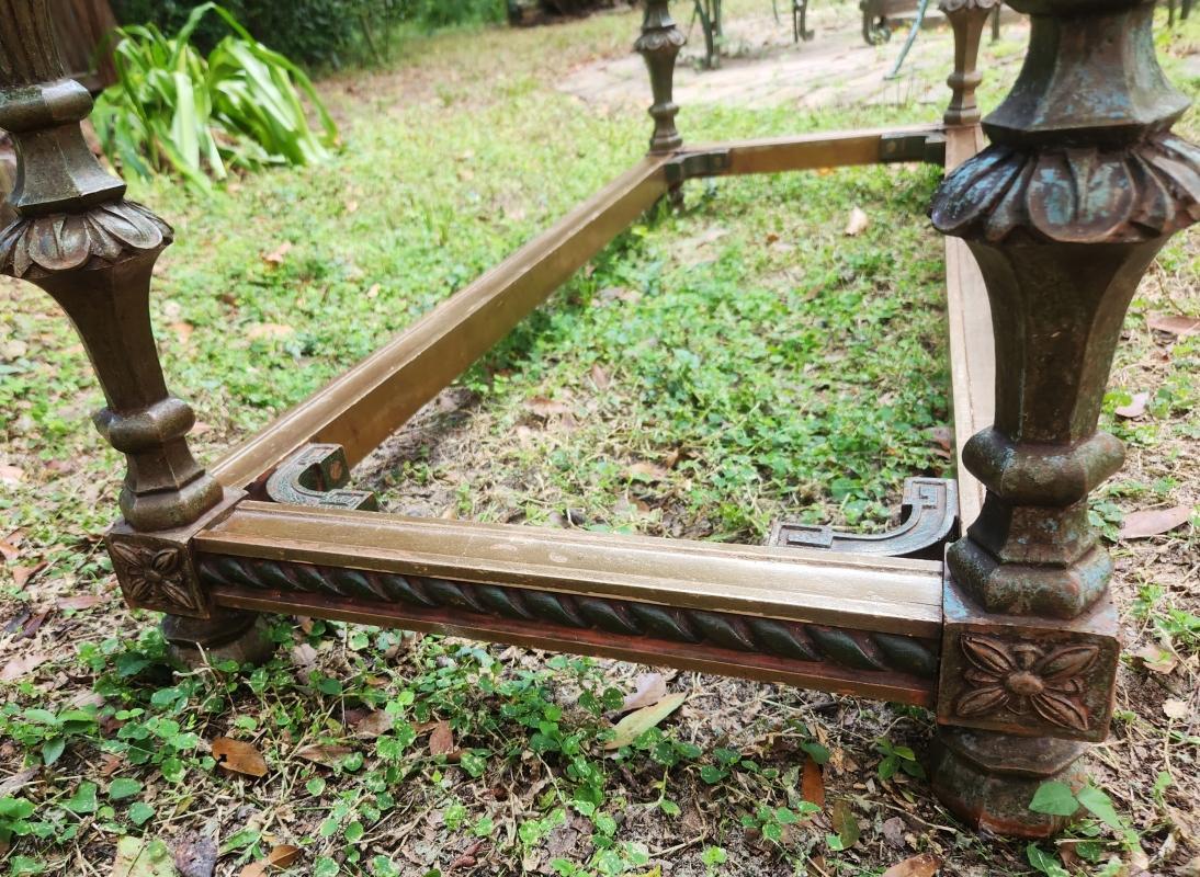 Vintage Italian Carved Wood Coffee Table w/Glass Top