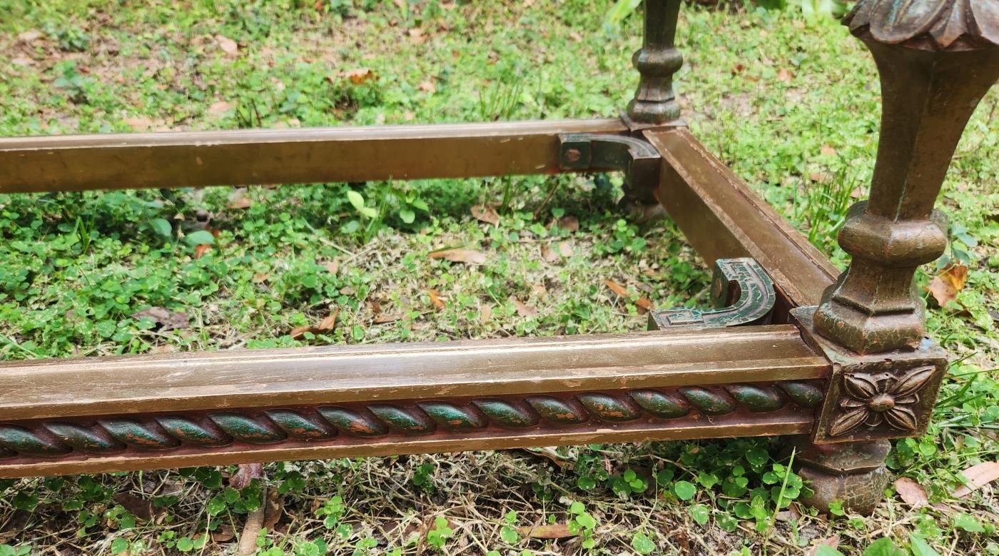 Vintage Italian Carved Wood Coffee Table w/Glass Top