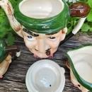 Vintage UCAGCO Toby-Style Teapot/Cream/Sugar 1950s Japan As Is