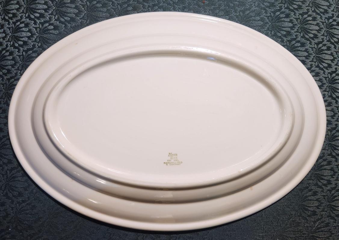 Vintage Mayer Green Stripe Platter Restaurant 17.5