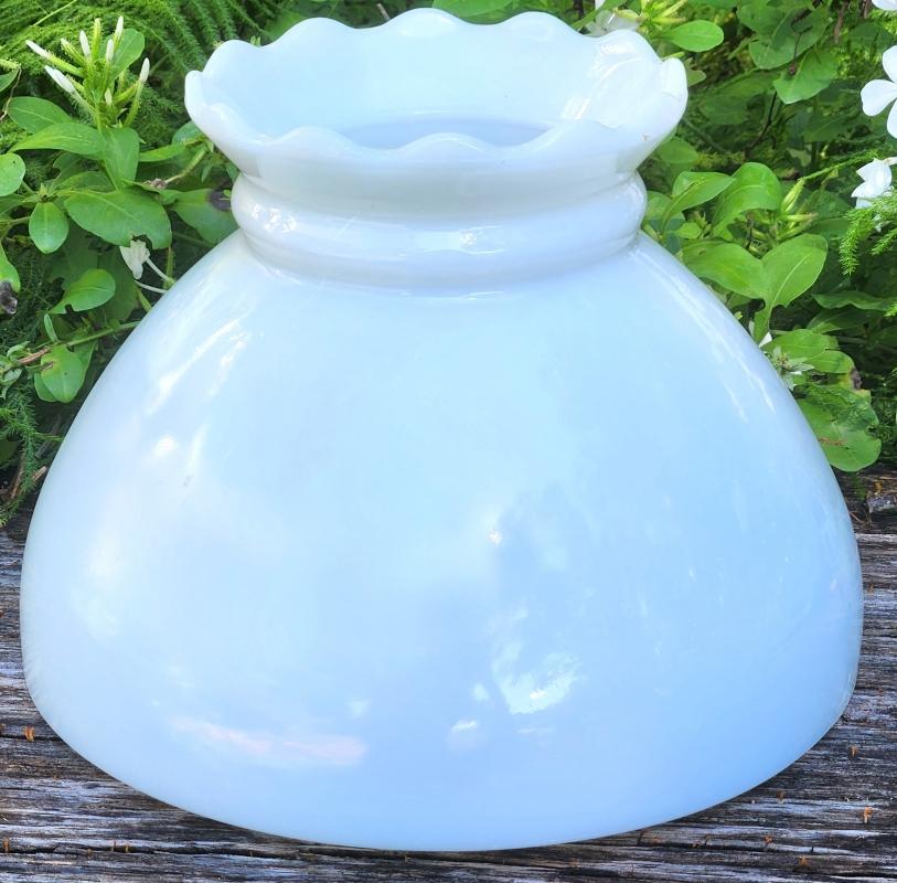 Vintage Milk Glass Shade Student-Style White 8