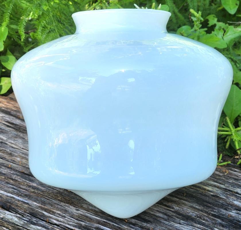 Vintage Milk Glass Shade Schoolhouse-Style White 3