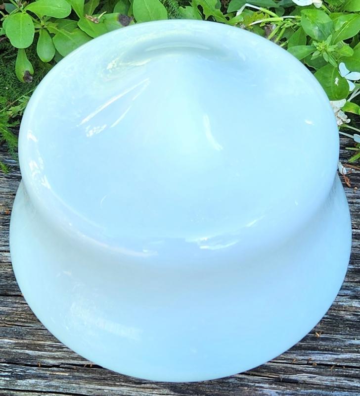 Vintage Milk Glass Shade Schoolhouse-Style White 3