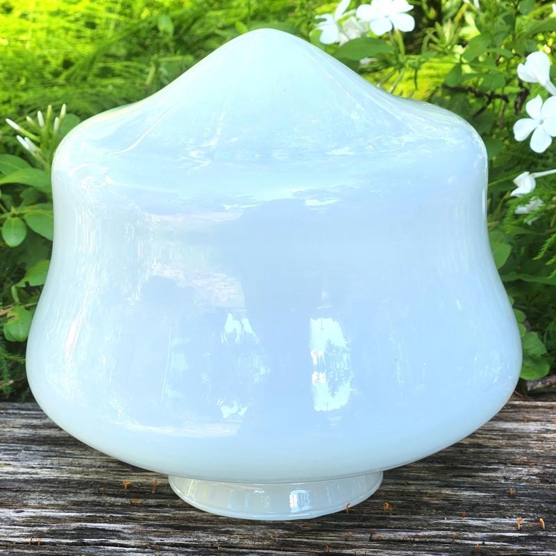 Vintage Milk Glass Shade Schoolhouse-Style White 3