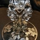 Vintage New Martinsville #4554 Silver Overlay Bramble Candleholder 1930s