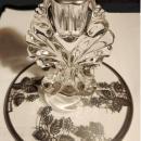 Vintage New Martinsville #4554 Silver Overlay Bramble Candleholder 1930s