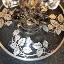 Vintage New Martinsville #4554 Silver Overlay Bramble Candleholder 1930s