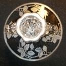 Vintage New Martinsville #4554 Silver Overlay Bramble Candleholder 1930s