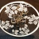 Vintage New Martinsville #4554 Silver Overlay Bramble Candleholder 1930s