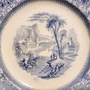 Antique MILAN Staffordshire Plate Blue/White South Wales Pottery 1839-58