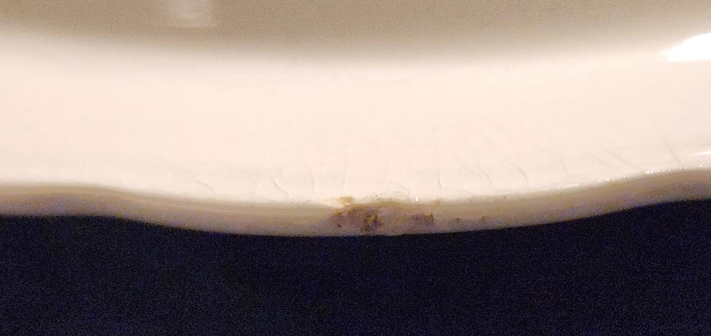 Antique Transferware Lid Gray-Blue Floral 8.75