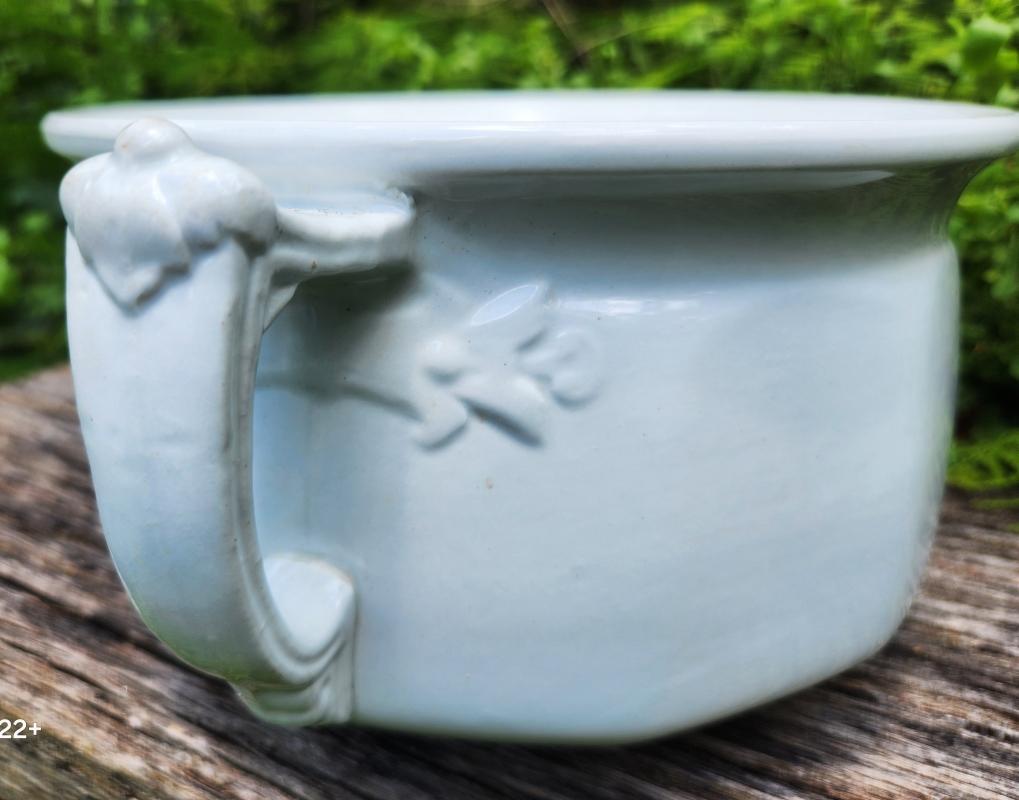 Antique Meakin White Ironstone Chamber Pot 1890s