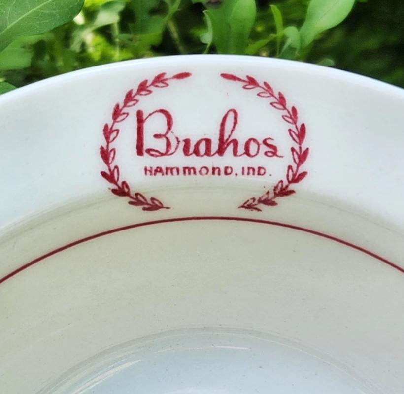 Antique BRAHOS Coffee Shop Bowl Hammond Indiana 1928-30