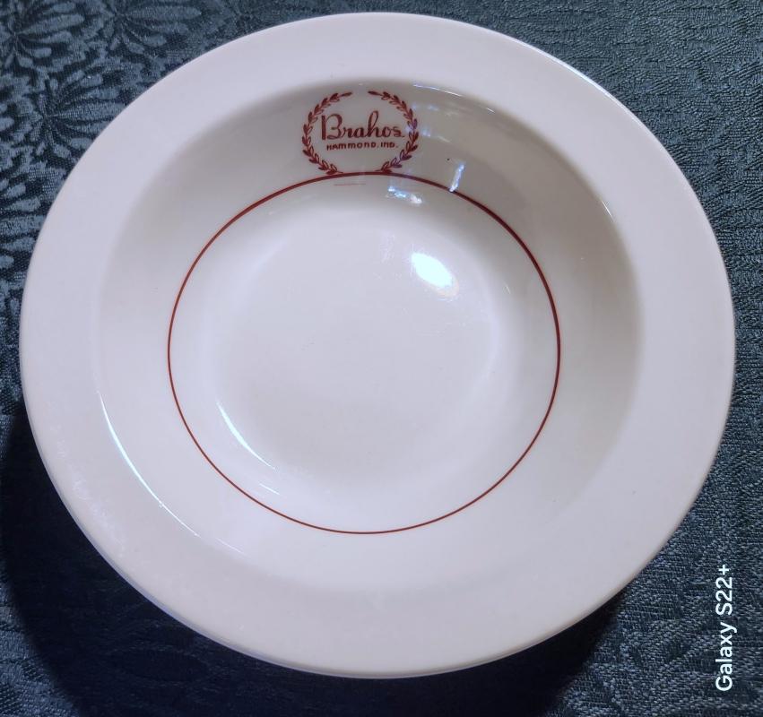 Antique BRAHOS Coffee Shop Bowl Hammond Indiana 1928-30