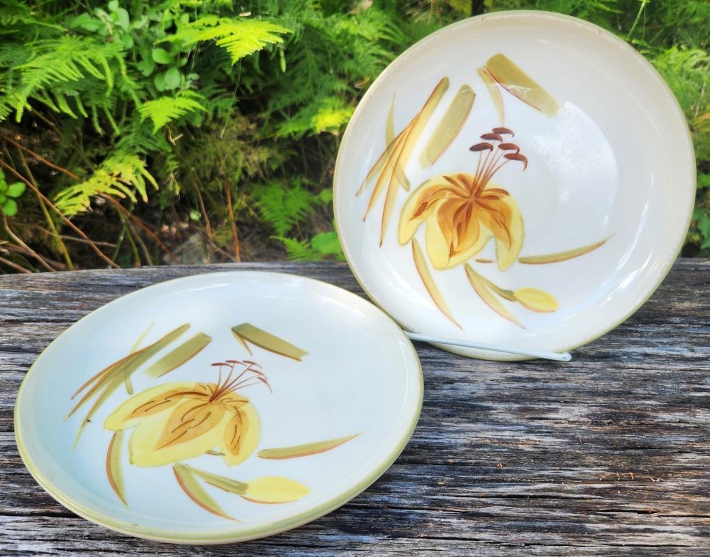 Vintage Winfield TIGER IRIS/LILY Plate Pair California MCM