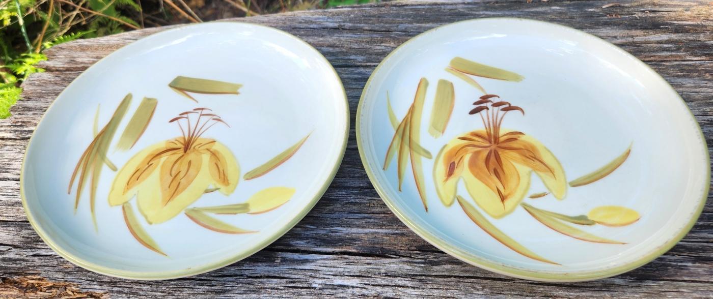 Vintage Winfield TIGER IRIS/LILY Plate Pair California MCM