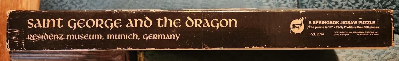 Vintage Springbok #PZL2024 ST. GEORGE/DRAGON Jigsaw Puzzle w/Box Complete 1969
