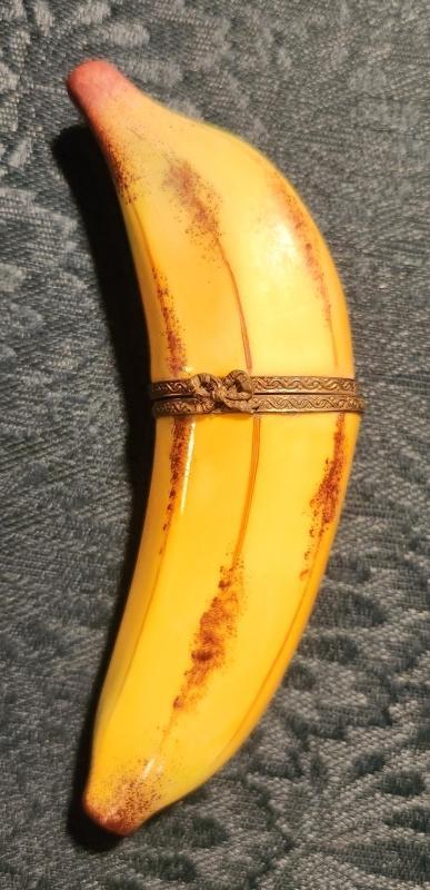 Vintage Banana Limoges Trinket Box Parry Vieille Signed