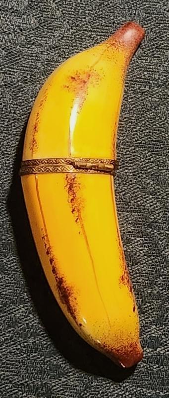 Vintage Banana Limoges Trinket Box Parry Vieille Signed