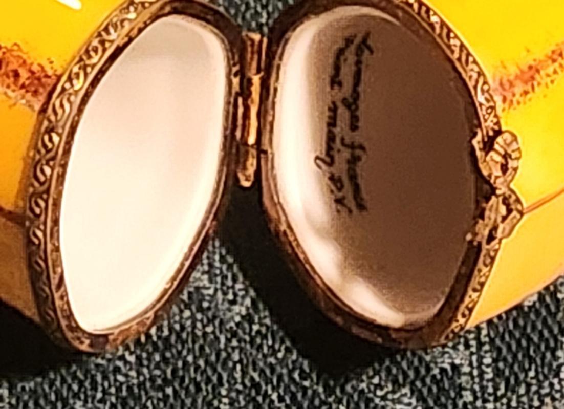 Vintage Banana Limoges Trinket Box Parry Vieille Signed