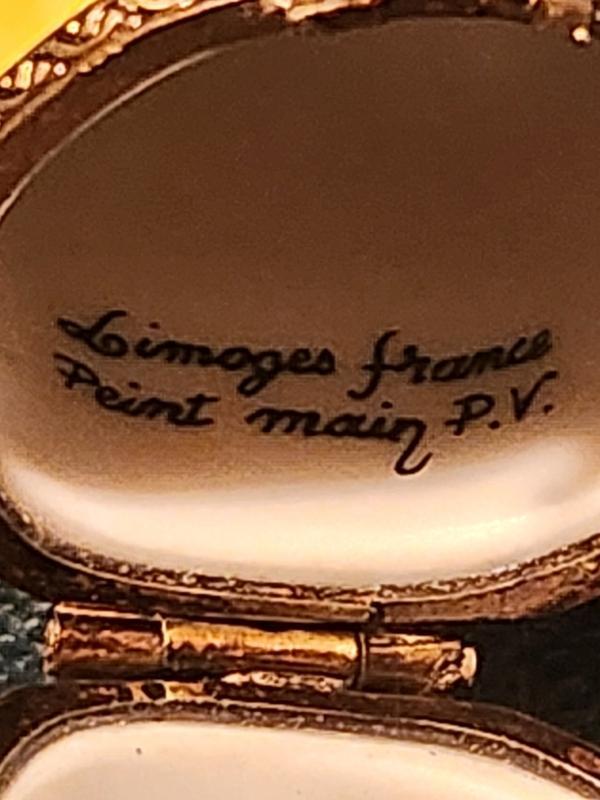 Vintage Banana Limoges Trinket Box Parry Vieille Signed